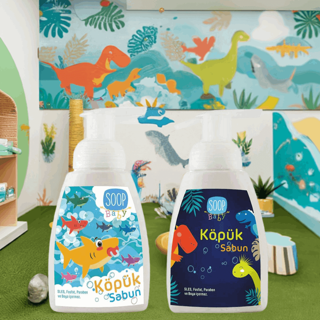 SOOP Baby Dinozor ve Shark Köpük Sıvı Sabun 2'li Paketi - soopcomtr