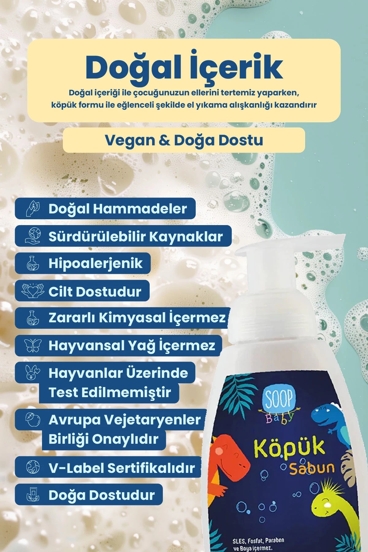 SOOP Baby Dinozor Köpük Sabun 4'lü Paket
