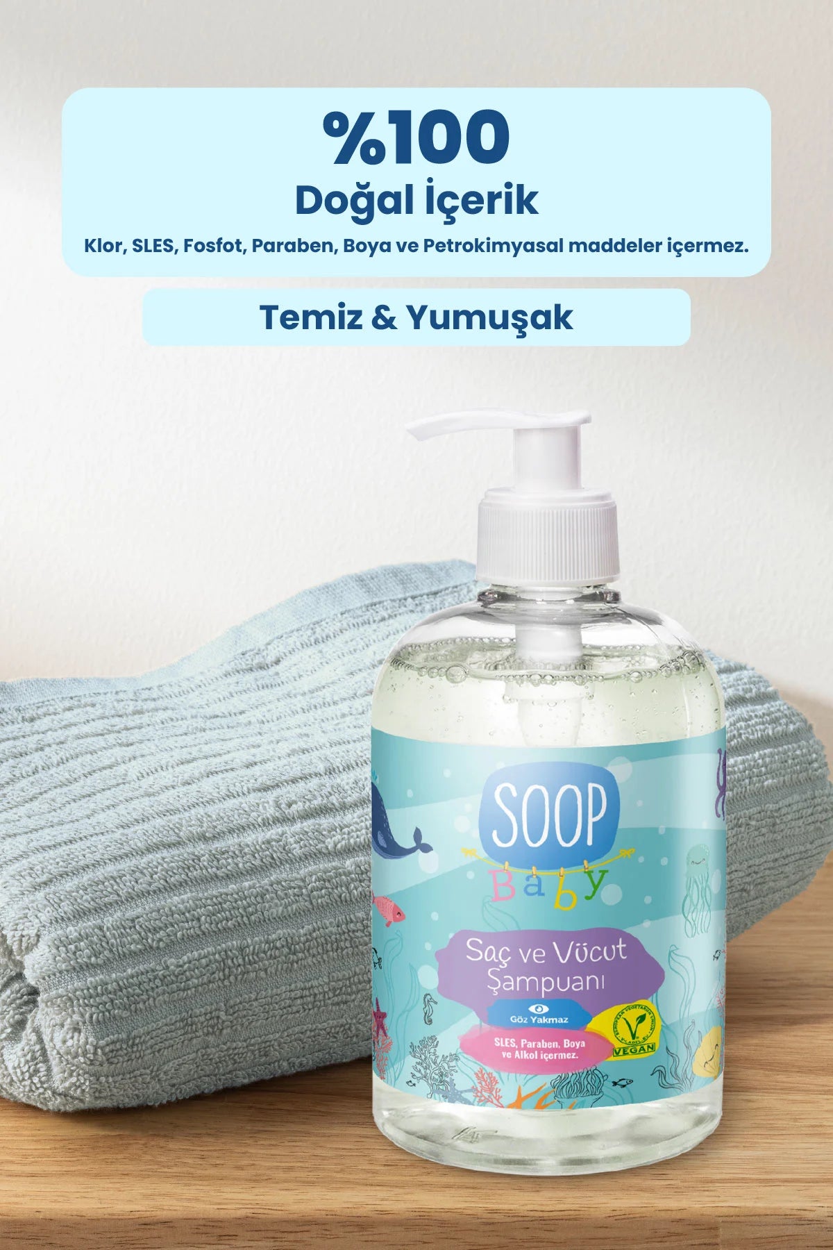 SOOP Baby Saç ve Vücut Doğal Şampuanı 4'lü Paket