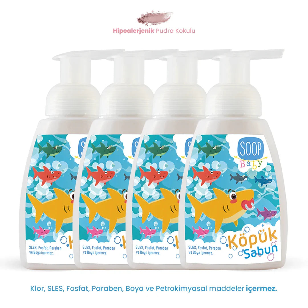 SOOP Baby Shark Köpük Sabun 4'lü Paket - soopcomtr