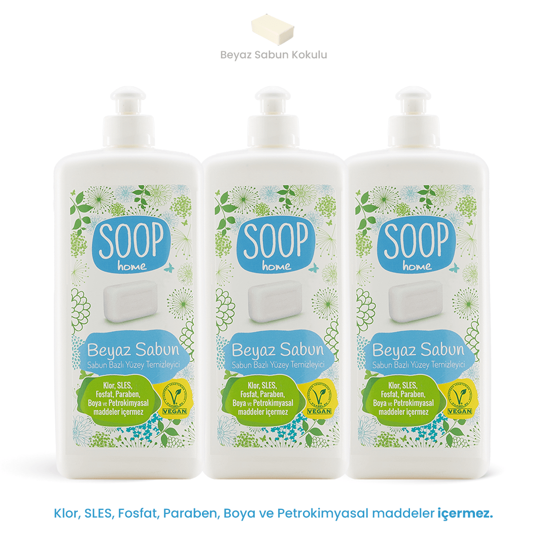 SOOP Home Beyaz Sabun Kokulu Yüzey Temizleyici 3'lü Paket - soopcomtr