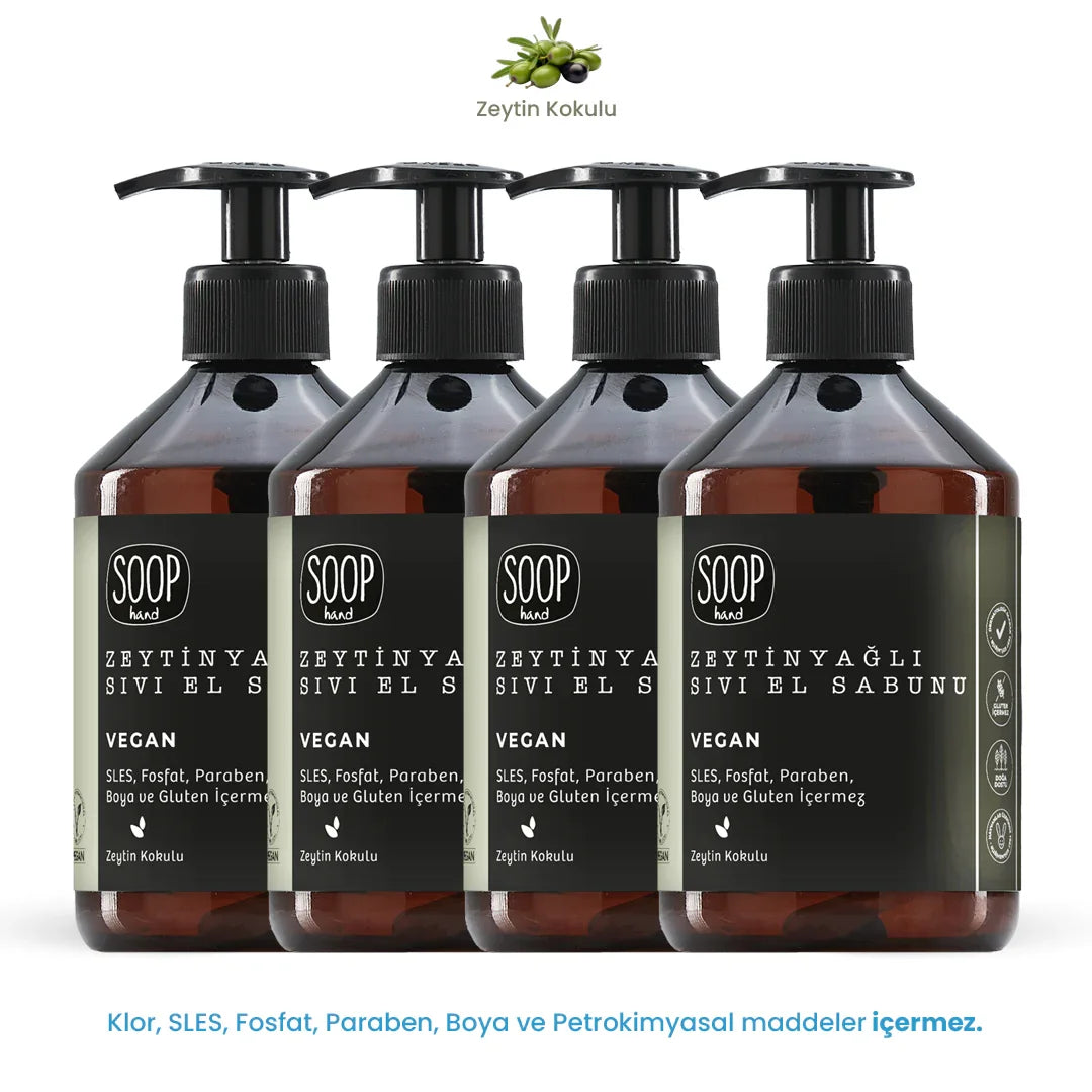 SOOP Hand Zeytinyağlı Sıvı El Sabun 4'lü Paket - soopcomtr