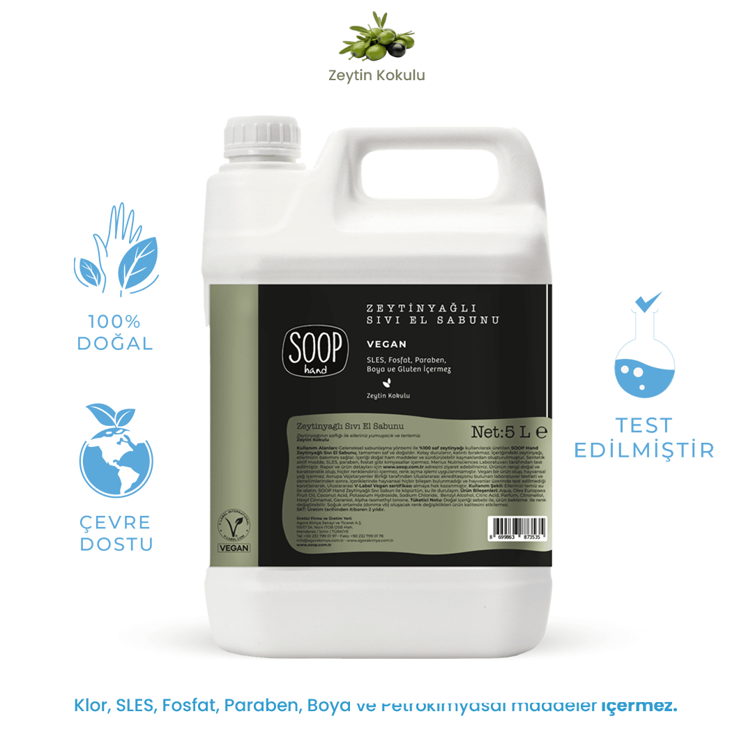 SOOP Hand Zeytinyağlı Sıvı El Sabunu 5 L - Refill