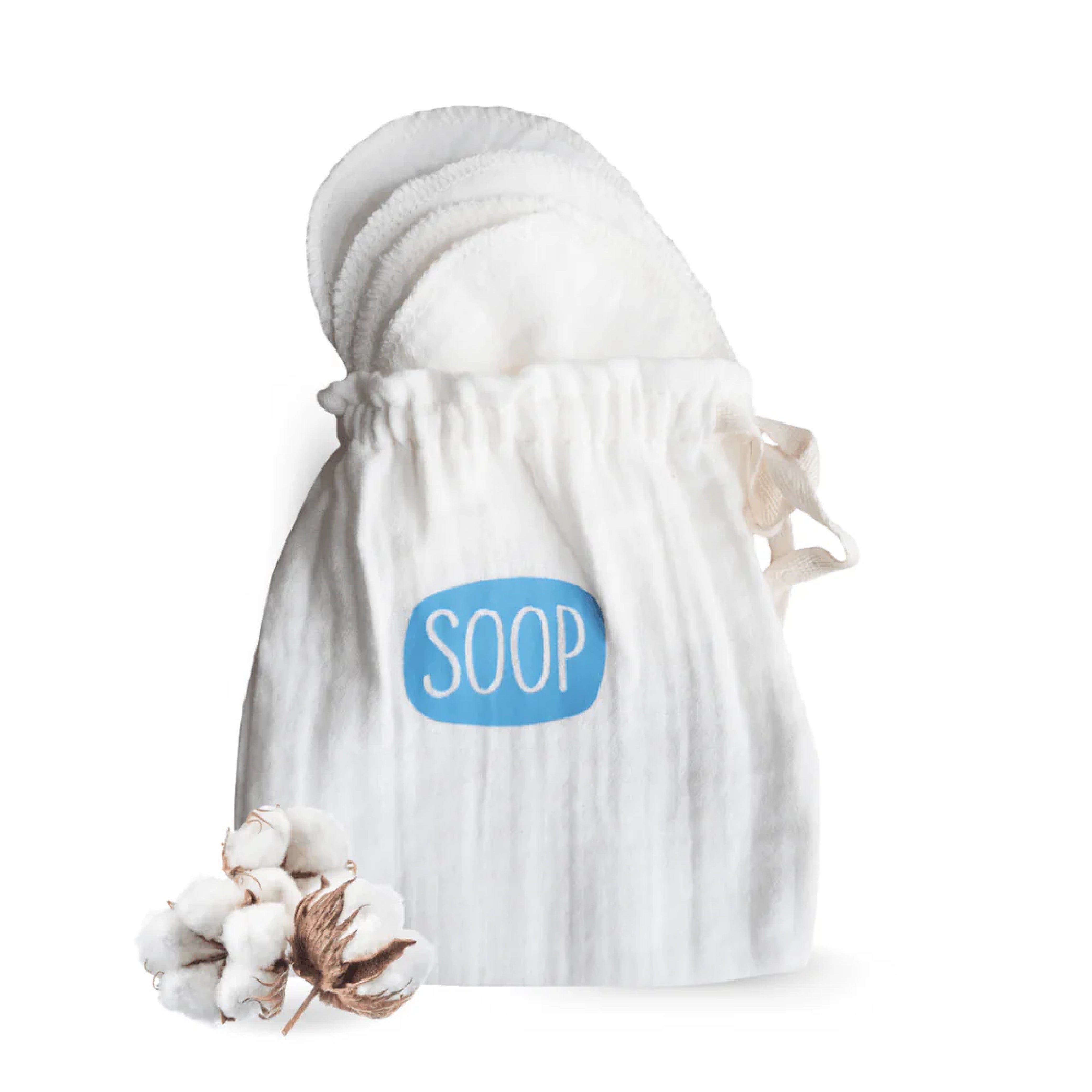 SOOP Cosmetics Yıkanabilir Pamuk Yüz Temizleme Mendili- 4'lü Paket
