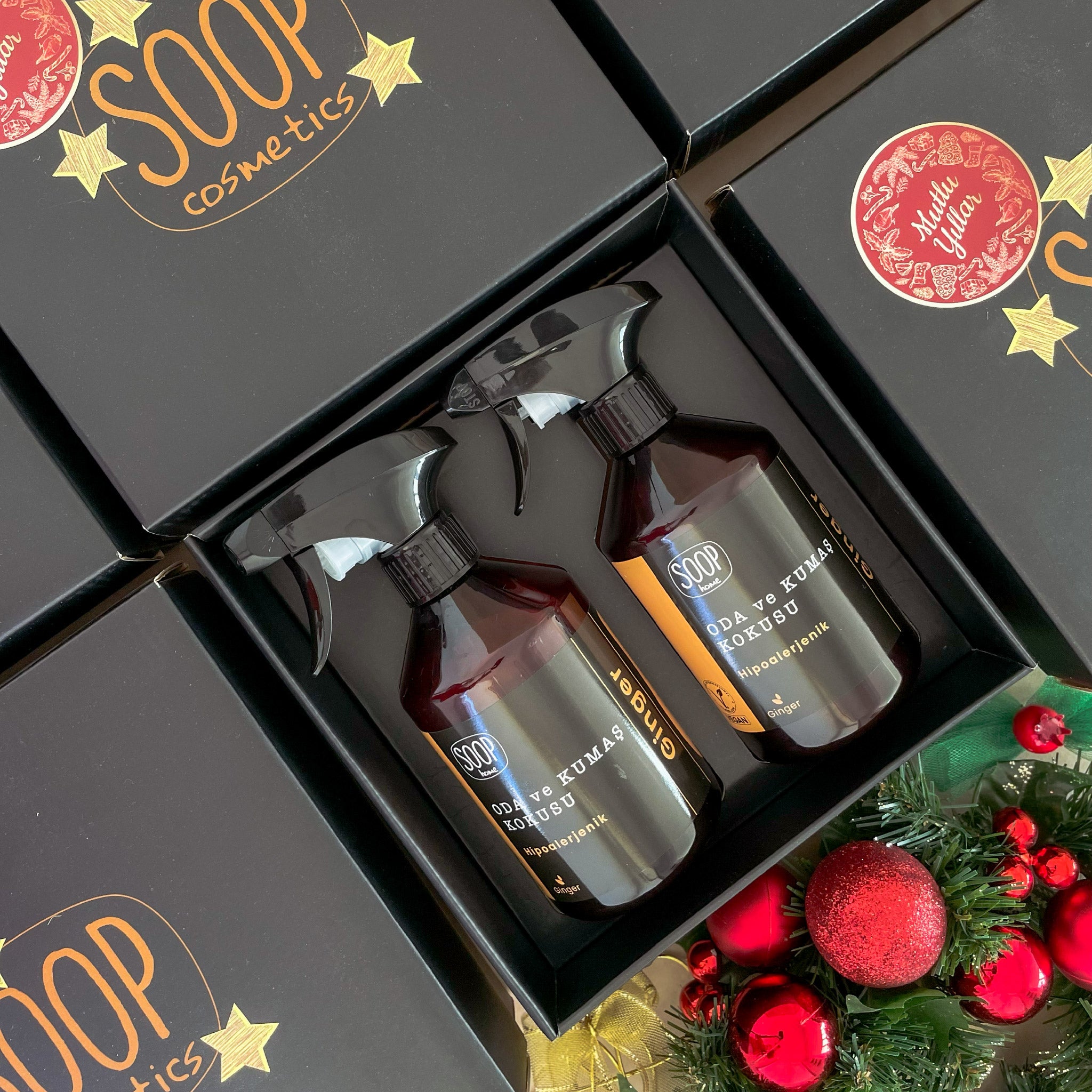 SOOP Home Zencefil Kokulu Doğal Oda ve Kumaş Spreyi – 2’li Hediye Seti