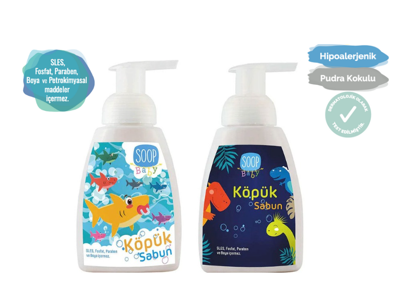 SOOP Baby Dinozor ve Shark Köpük Sabun 2'li Paketi - soopcomtr