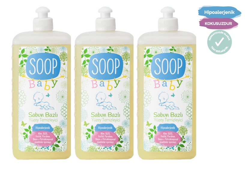 SOOP Baby Sabun Bazlı Yüzey Temizleyici 3'lü Paket - soopcomtr