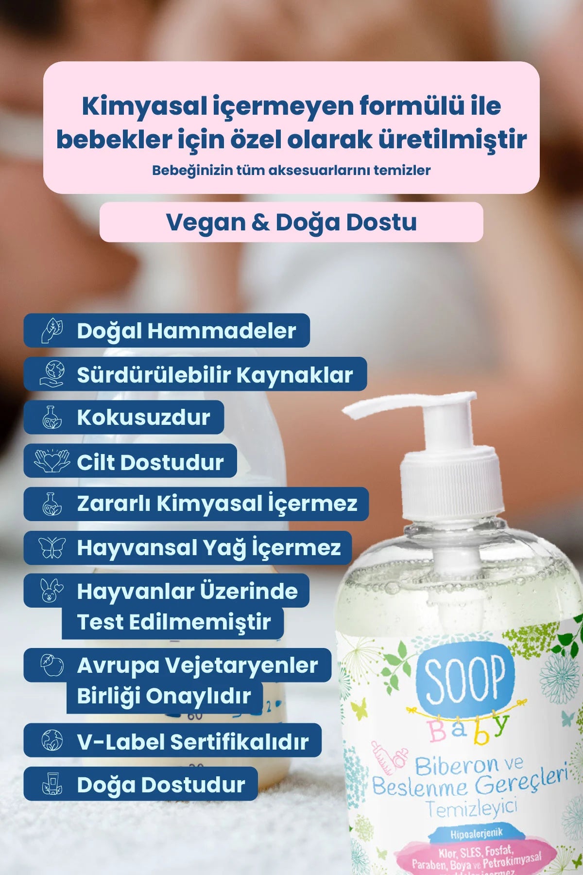 SOOP Baby Biberon ve Beslenme Gereçleri Temizleyici 2'li Paket