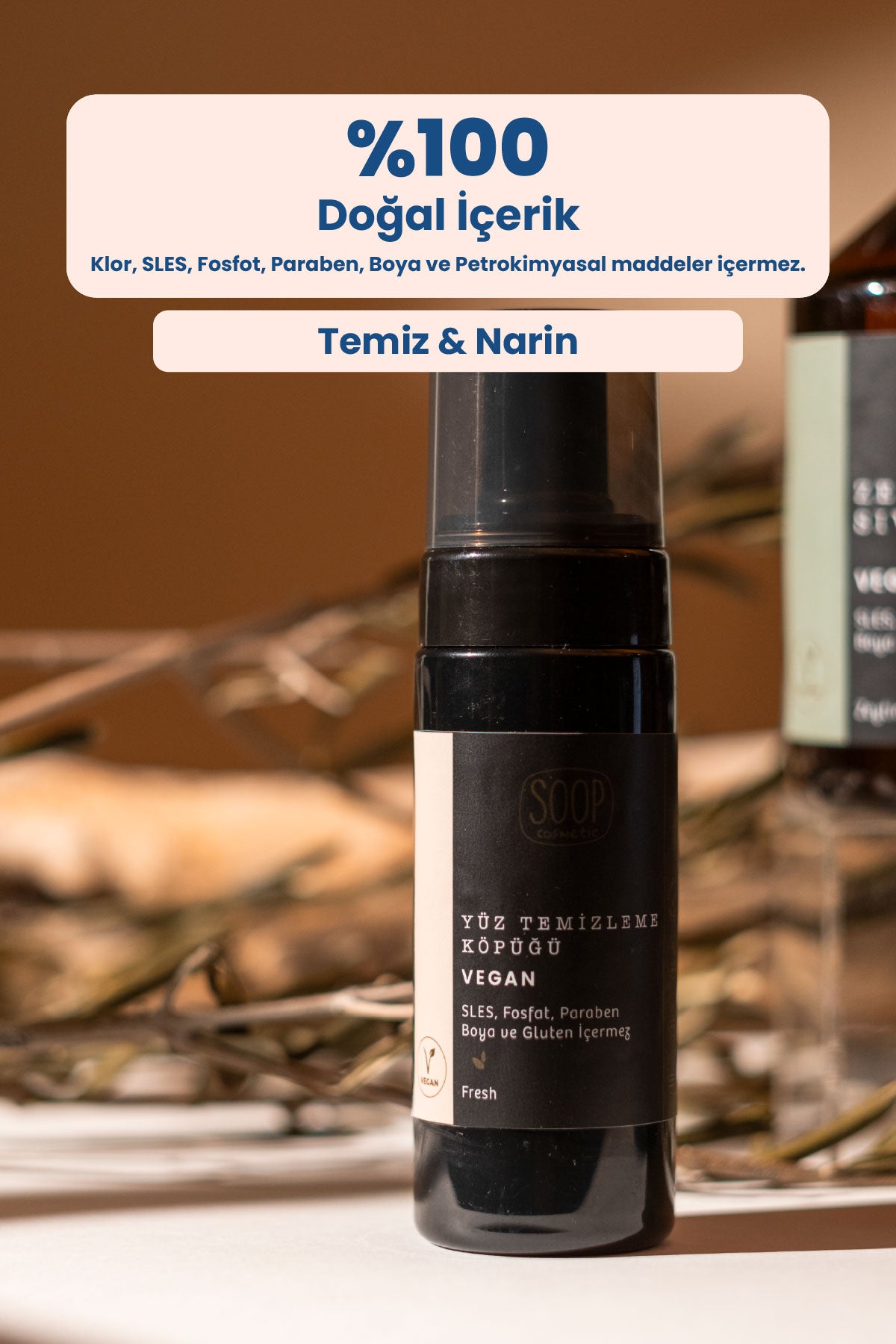 SOOP Cosmetics Doğal Yüz Temizleme Köpüğü ve Zeytinyağlı Sıvı El Sabunu Hediye Seti