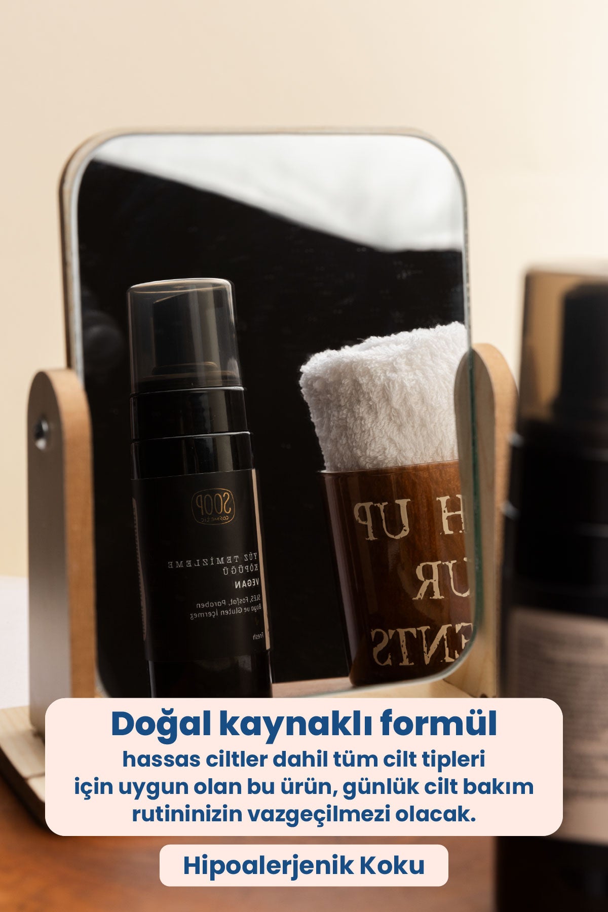 SOOP Cosmetics Doğal Yüz Temizleme Köpüğü ve Zeytinyağlı Sıvı El Sabunu Hediye Seti